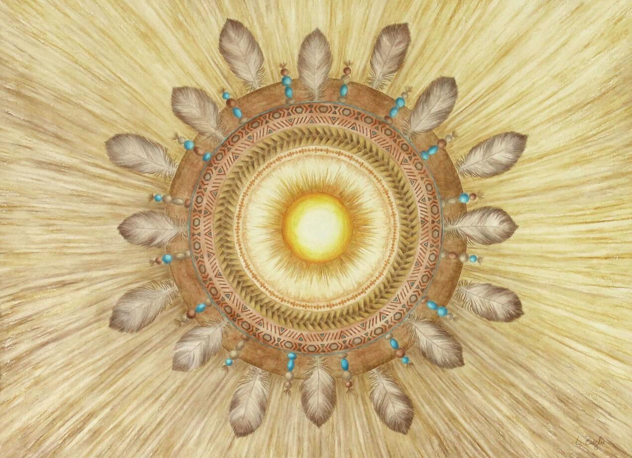 Mandala: „Azteke mit Federn“ von Lisa-Marie Ziegler